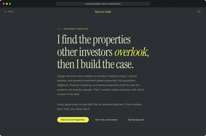 Investment properties, desktop