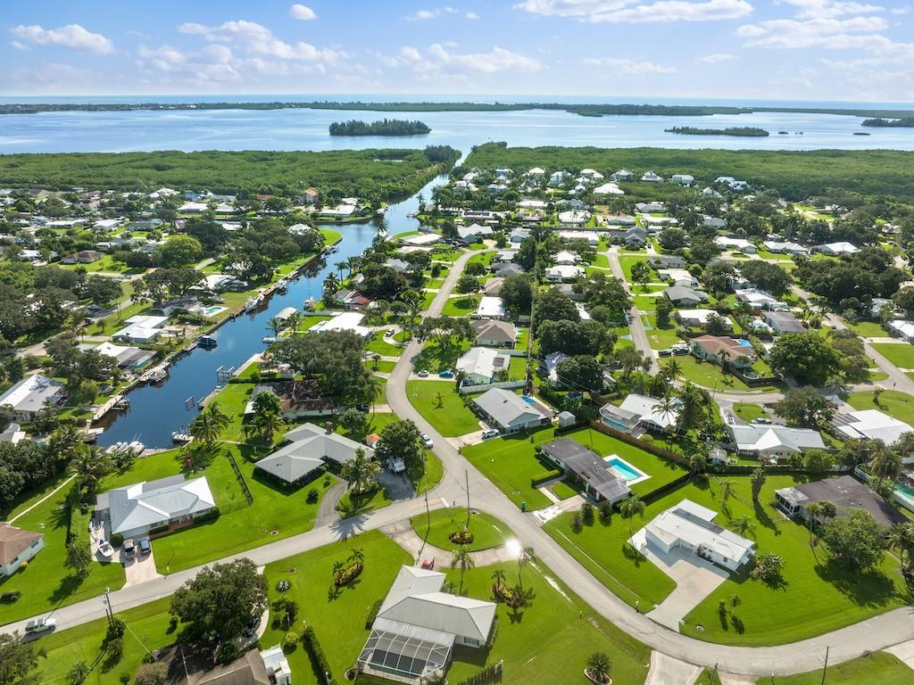 High-altitude view of Indian River Lagoon, Round Island, and Vero Shores