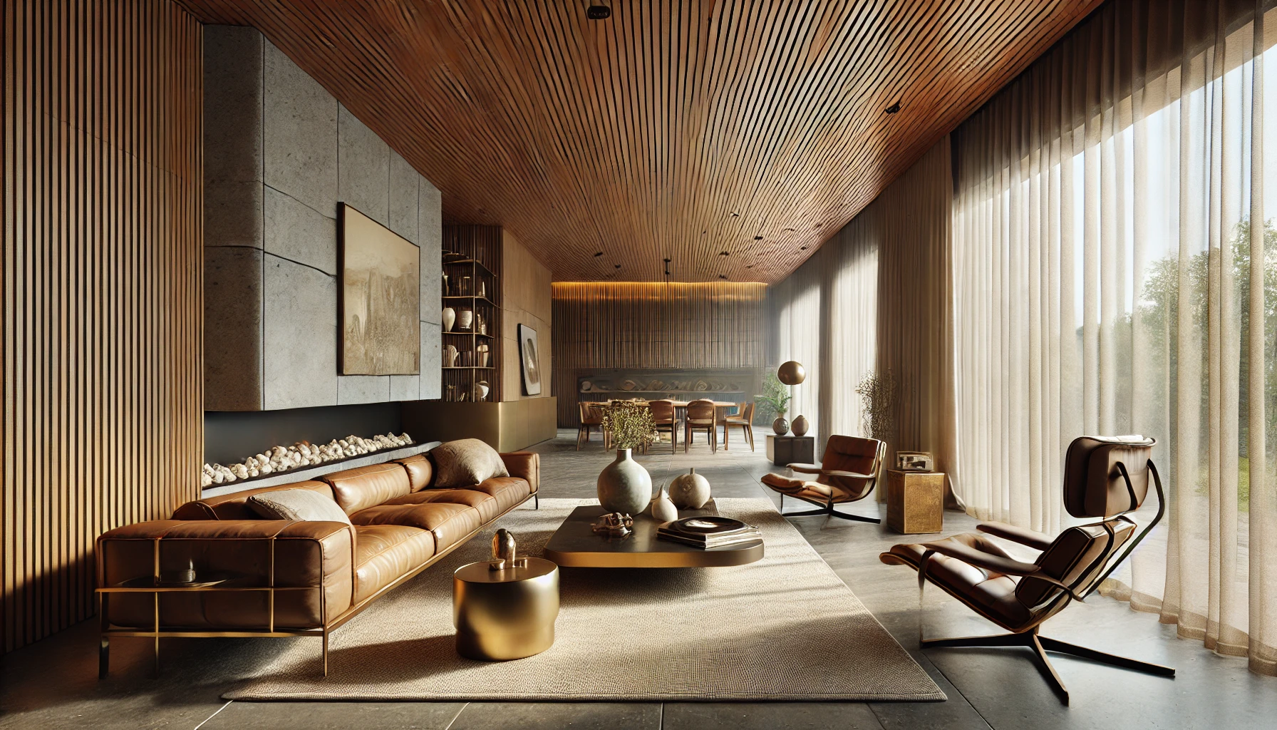 The Mid 58 living room concept &mdash; daytime, 60s Revival, view B